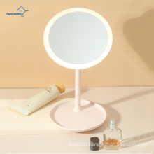 personalized make up handheld led travel mirror portable magic bathroom desktop mirror with led lights makeup mirror led